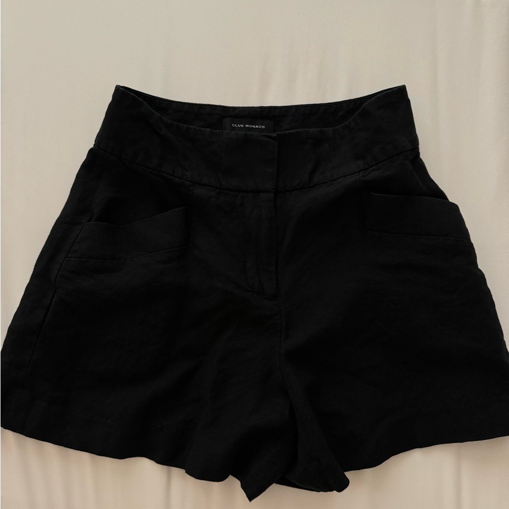 Club Monaco Linen Black Shorts